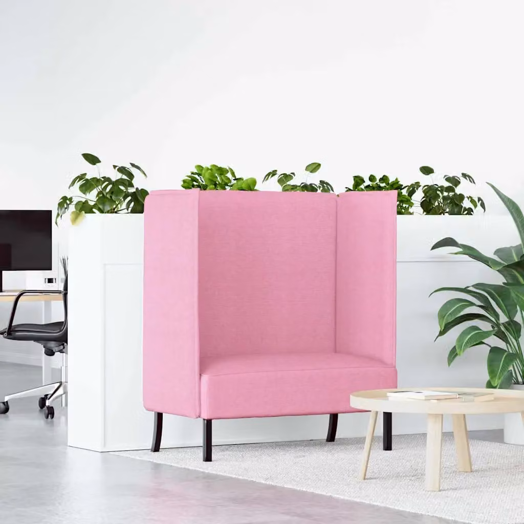 Divano moderno lineare vidaXL in tessuto rosa con struttura imbottita