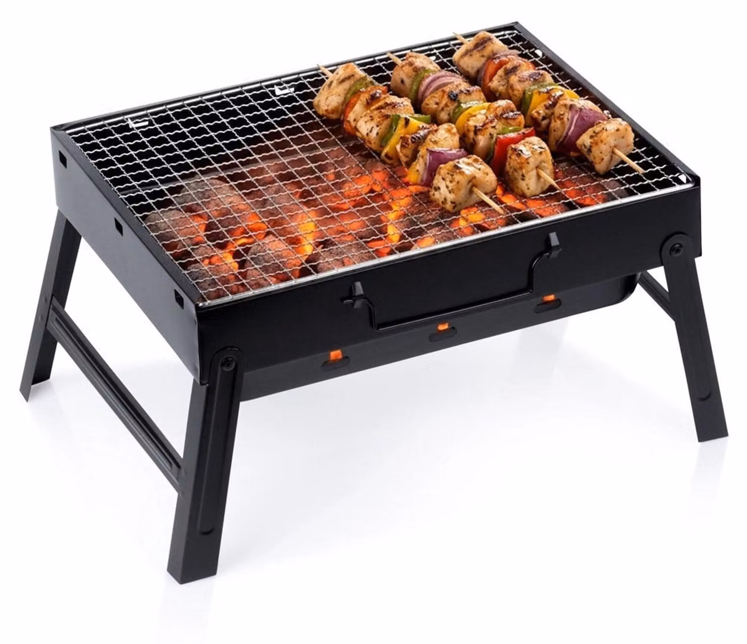 Barbecue a carbone portatile, valigetta pieghevole 40x27,5x20 cm