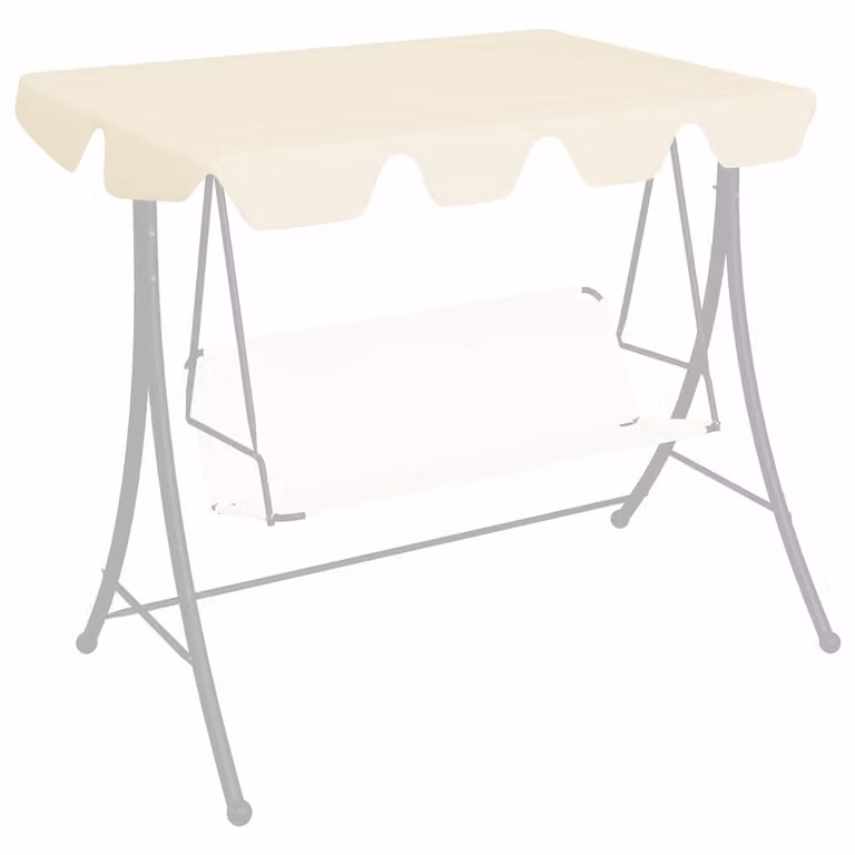 Baldacchino per dondolo da giardino vidaXL in poliestere rivestito in PVC, colore beige, L: 150 cm, P: 105 cm, H: 70 cm
