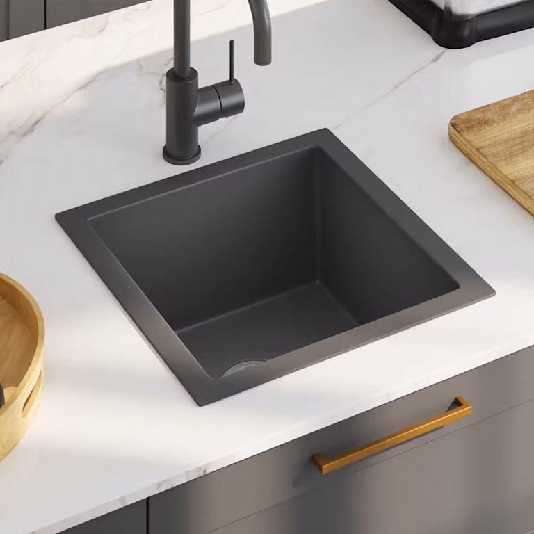 Lavello da cucina vidaXL in acciaio inox nero L/P/H: 40 x 40 x 20 cm