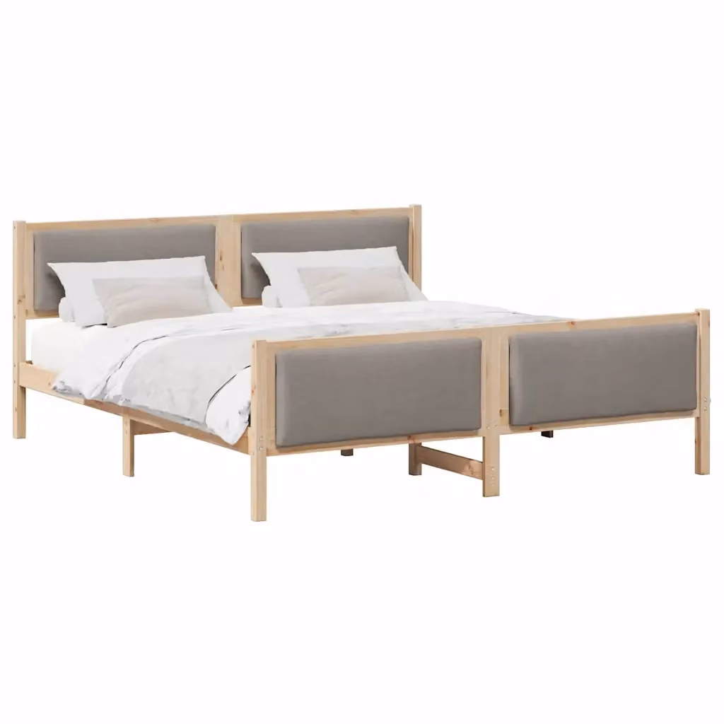 Struttura del letto con testiera Talpa vidaXL in legno di pino e tessuto, L/P: 180 x 200 cm – 2