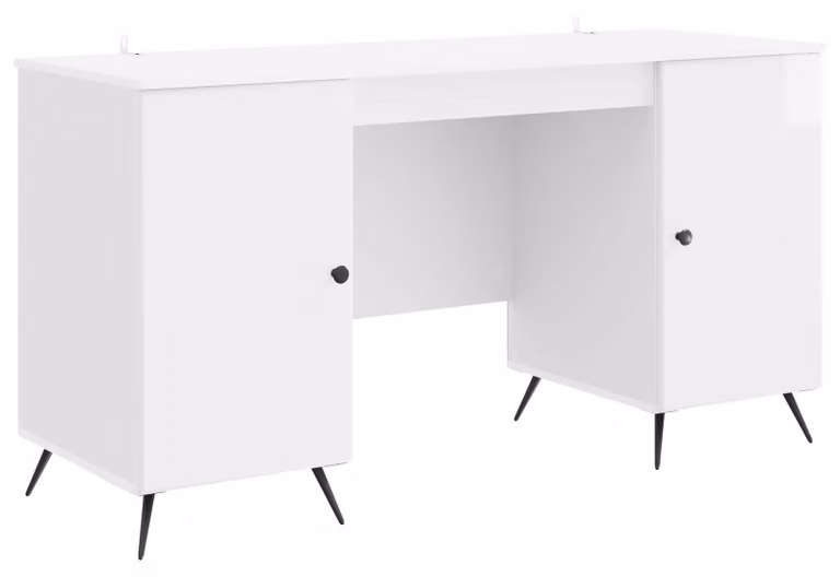 Scrivania Bianco Lucido 142,5 x 50 x 75 cm Legno ingegnerizzato