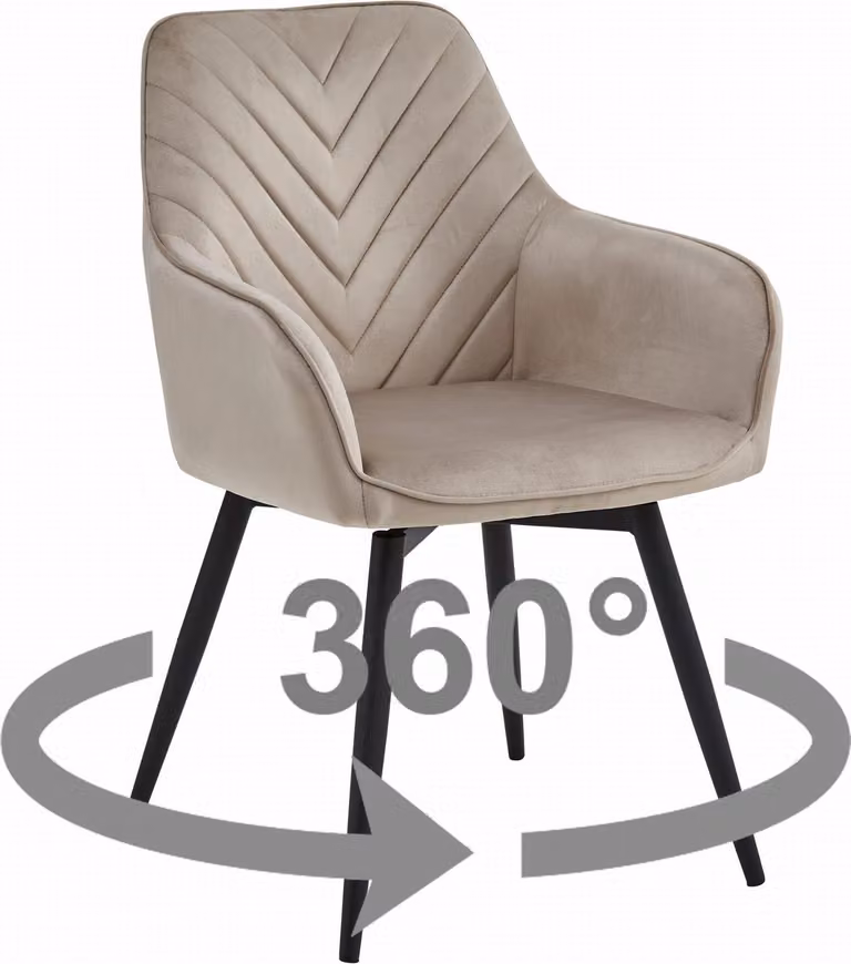 Sedia NANA360 - velluto beige scuro / gambe nere x 1