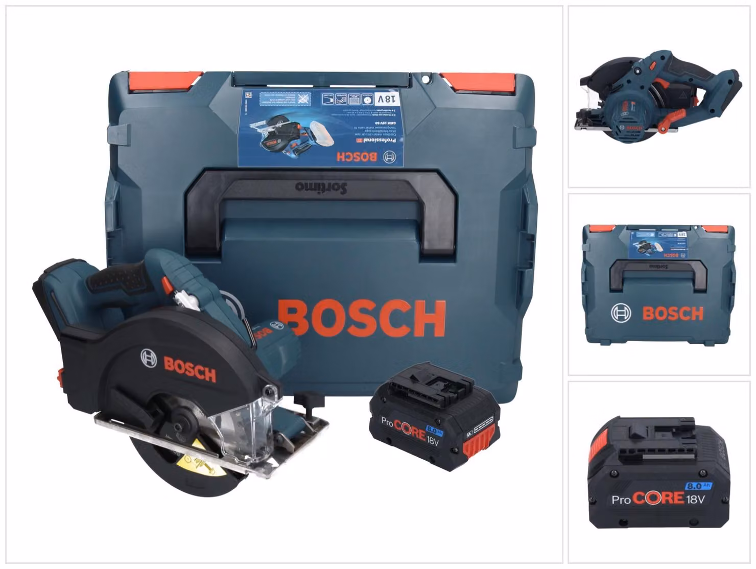Bosch GKM 18V-50 Sega circolare professionale a batteria per metalli 18 V 136 mm senza spazzole + 1x batteria ProCORE 8,0 Ah + L-Boxx - senza caricabatterie
