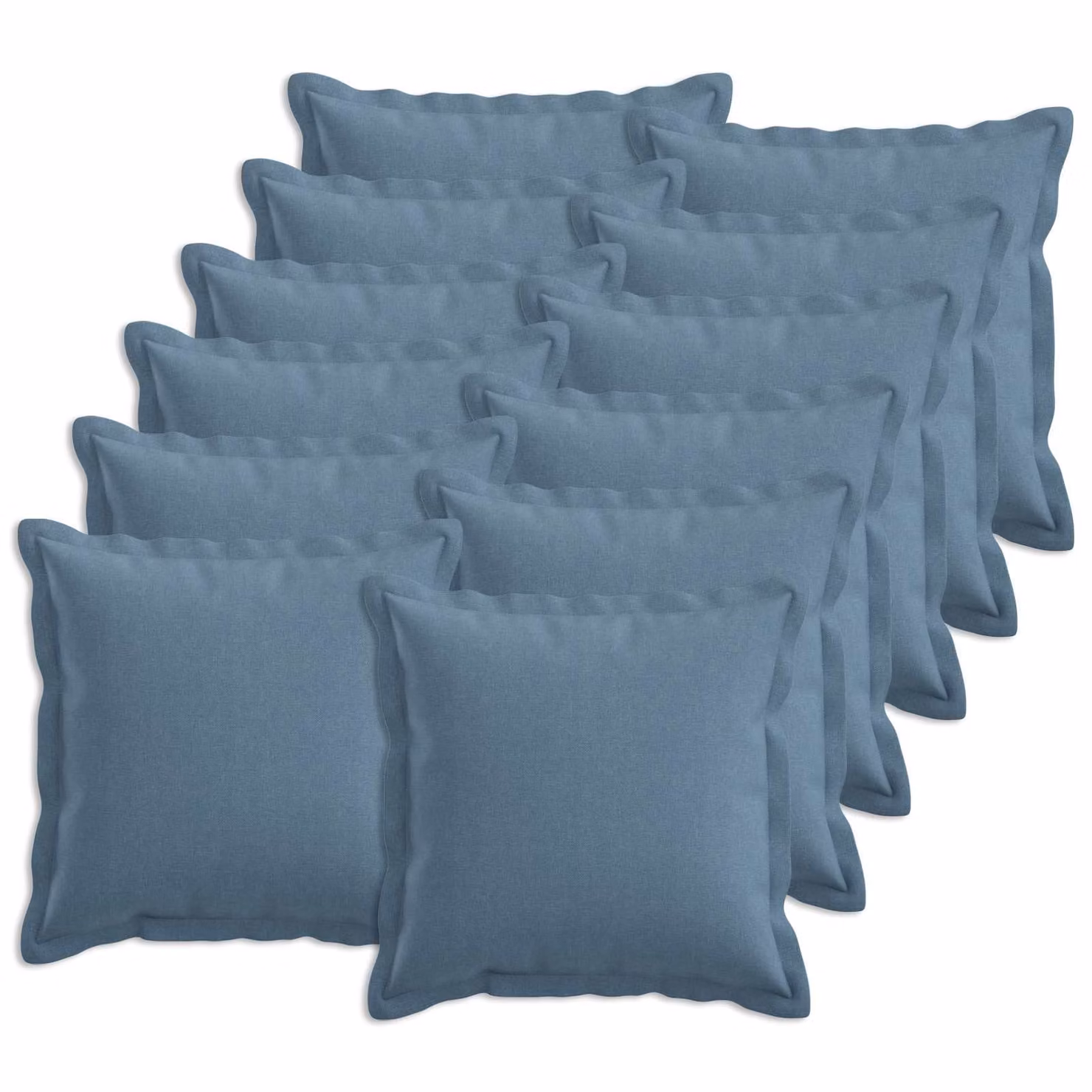 Set di 12 federe vidaXL HOUTEN blu jeans, forma quadrata, 40 x 40 cm