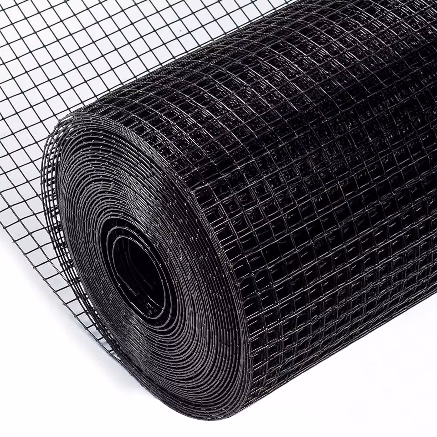 Griglia in PVC nera, dimensioni 40,6 cm x 3,4 m, spessore del filo 1 mm, dimensione della maglia 12,7 x 12,7 mm, adatta per