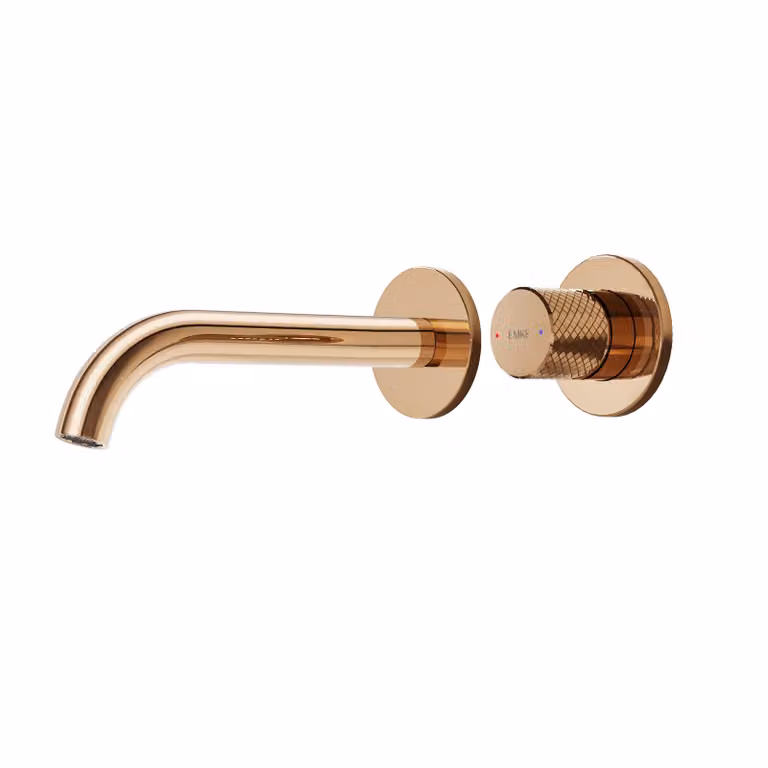 EMKE rubinetto da incasso a parete rubinetto a 2 fori girevole a 360 gradi per il bagno lavabo a parete in ottone 288x210x70 easy-care oro rosa