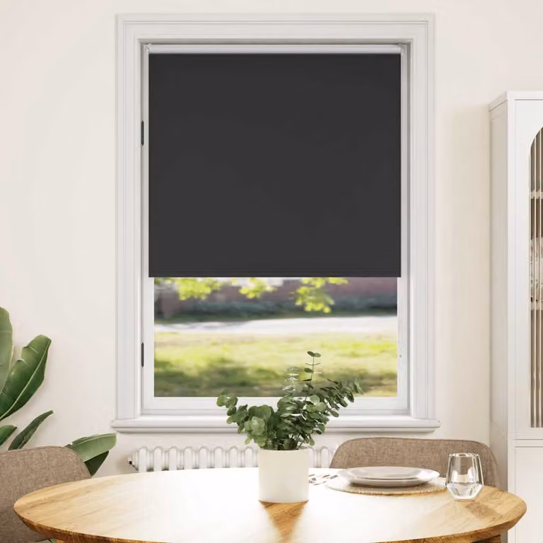 vidaXL Tenda a rullo oscurante termoisolante in poliestere, colore nero e argento, L: 100 cm, H: 175 cm