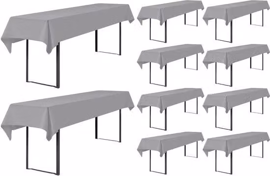 Set di coperture per tavolo da birra universale per tavoli da 50cm e 70cm coperture per tavolo da birra copertura per tavolo da birra copertura per tenda da birra set di coperture rettangolari per tavolo da 100x250cm (grigio chiaro)