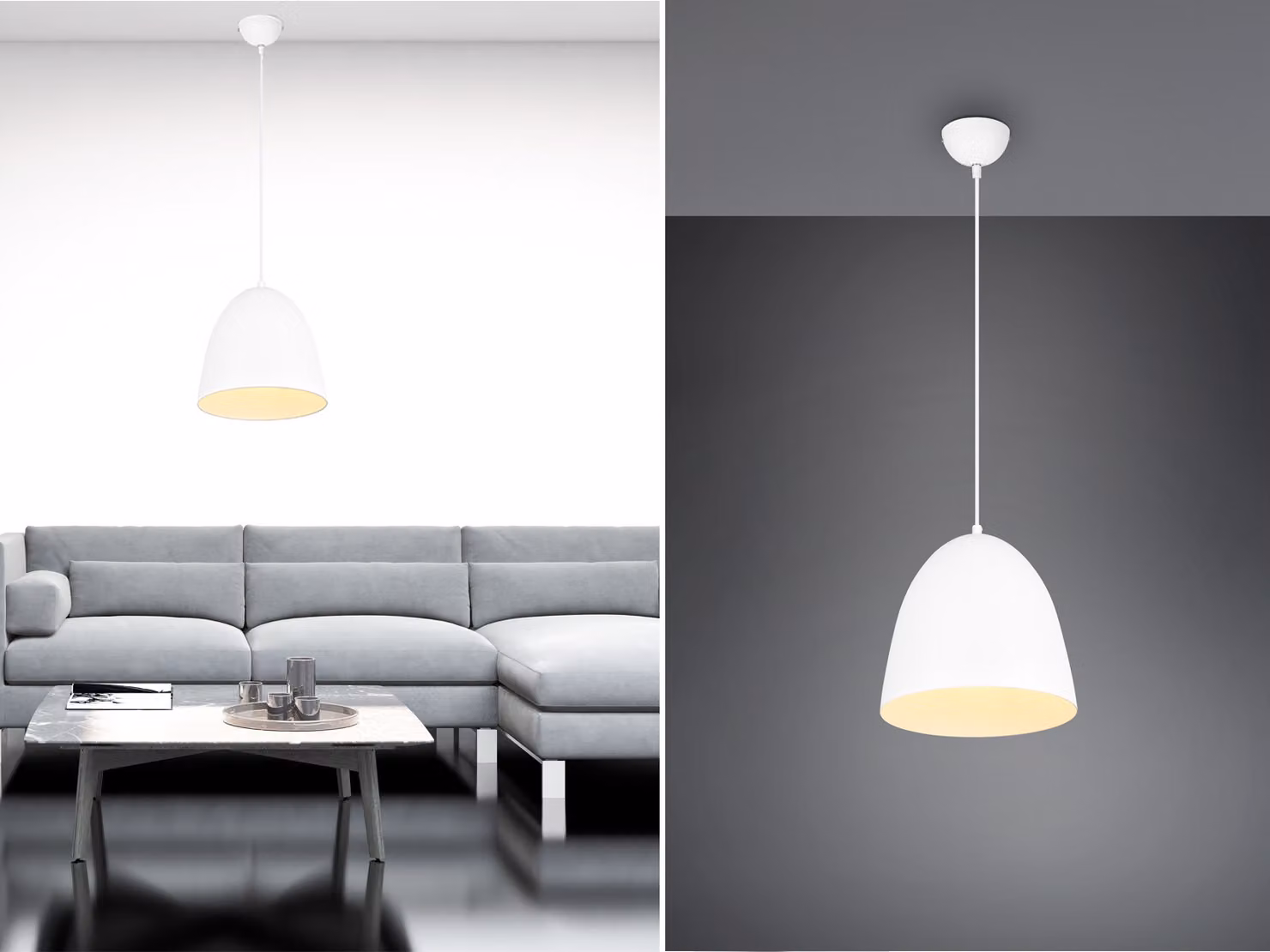 Lampada a sospensione TILDA bianca 1xE27x40W in metallo, dimensioni: 150x25x25 cm, IP20, RL