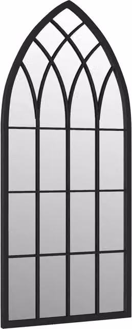 Specchio da parete rettangolare DESIGN IN in metallo e vetro nero con finitura antica, L: 100 cm, H: 45 cm – 1
