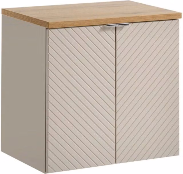 Set per bagno AOKI: mobile sottolavabo con ante 60cm + piano lavabo in rovere
