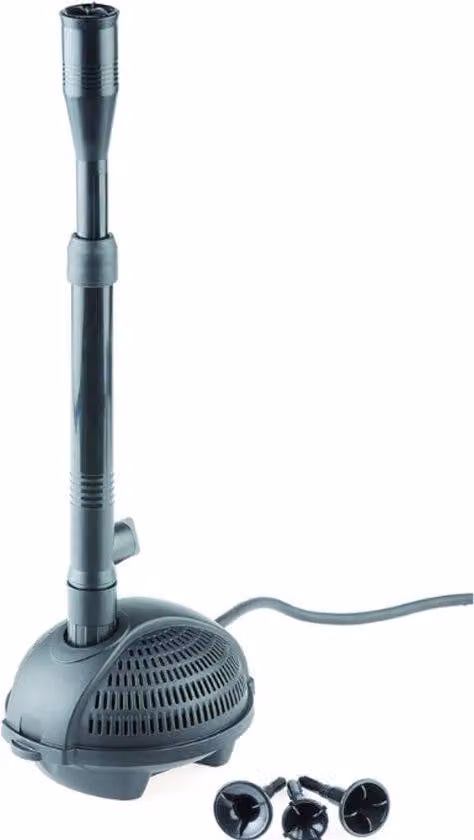 Pompa per acqua, dimensioni 14,5x12,5x9 cm, portata 1000 litri/ora, colore grigio scuro