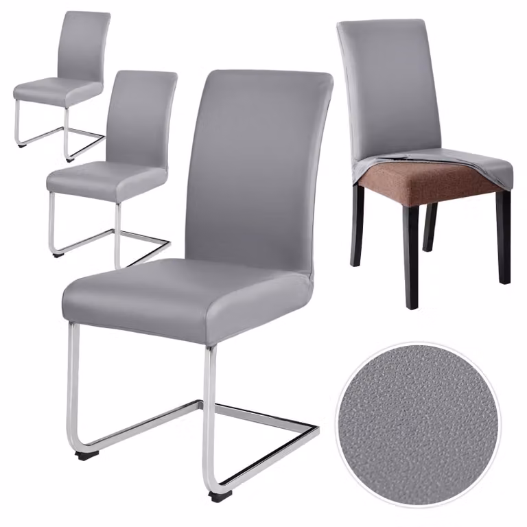 Set di 4 coprisedie da pranzo impermeabili in ecopelle