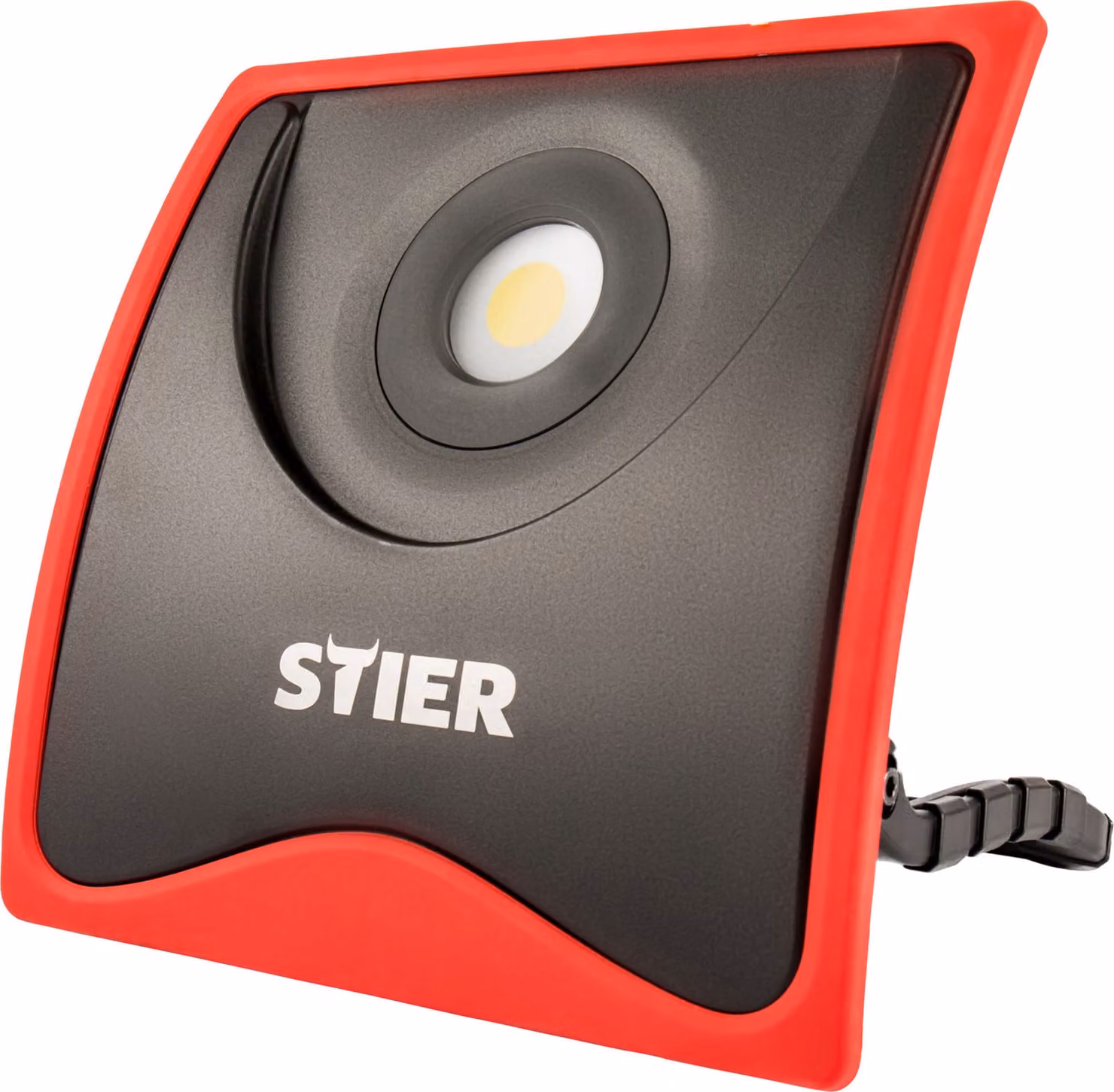STIER COB Faretto da cantiere a LED, 5000 lumen, 55W, lampada da cantiere con supporto flessibile e 2 prese SchuKo e alloggiamento in alluminio, lampada da cantiere