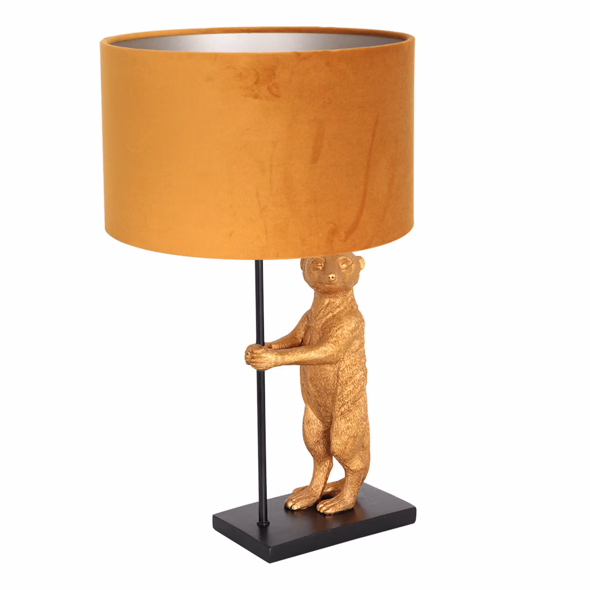 Lampada da tavolo - nero - Animaux - metallo tessile velluto - Ø 30cm - E27 - 8228ZW - Anne Lighting