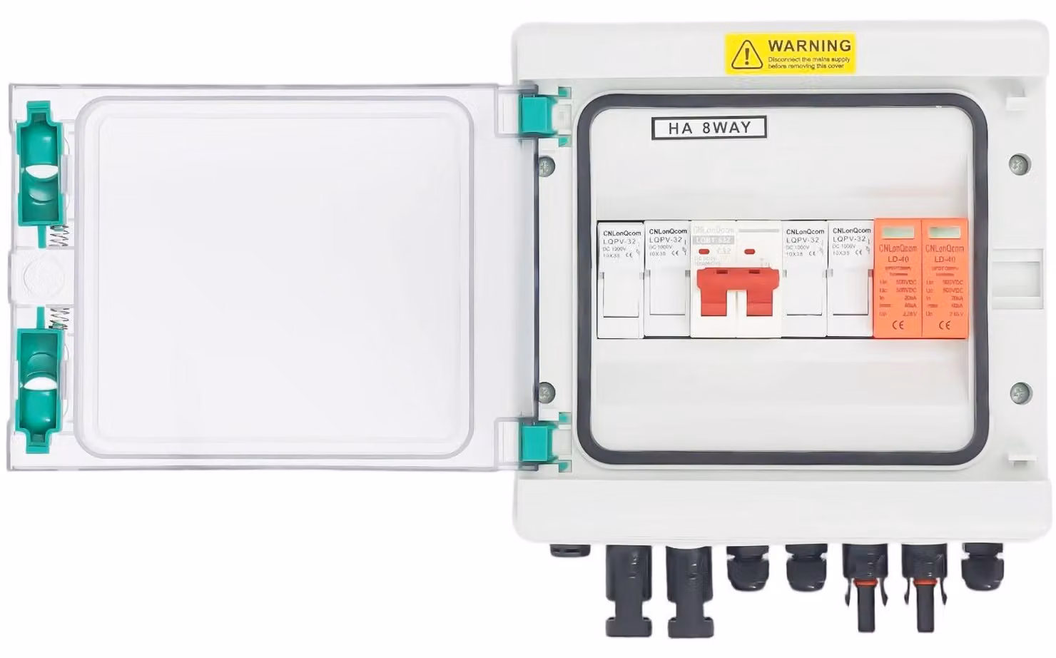 Scatola di connessione per pannelli solari, colore bianco - 32A di corrente - 500V di tensione nominale
