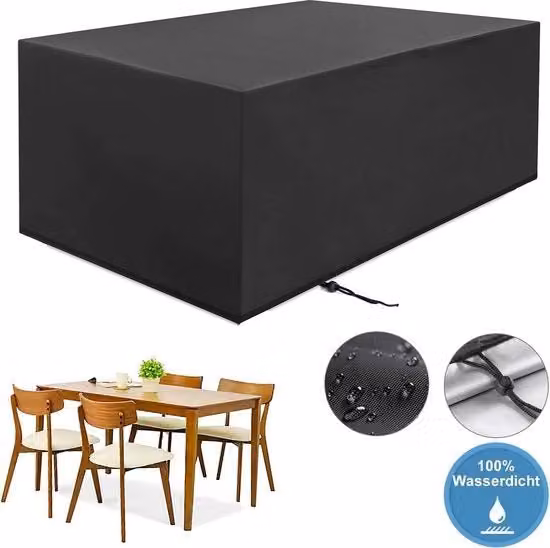 Copertura per mobili da giardino, impermeabile, stoffa impermeabile, ombrello per mobili da giardino, carico pesante 420D tessuto oxford, copertura per tavoli da giardino, impermeabile, ombrello anti-UV (308 x 138 x 98 cm, 420D)