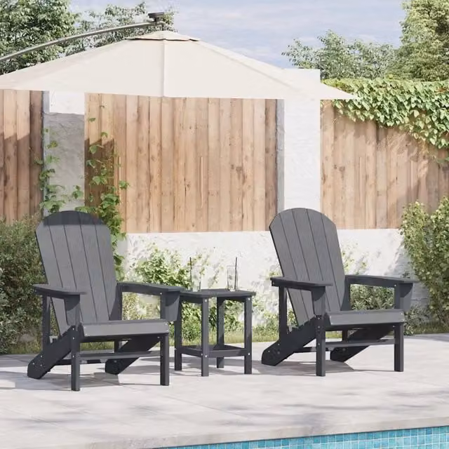 Sedia da Giardino 3 pz Grigio chiaro Polietilene 3335833