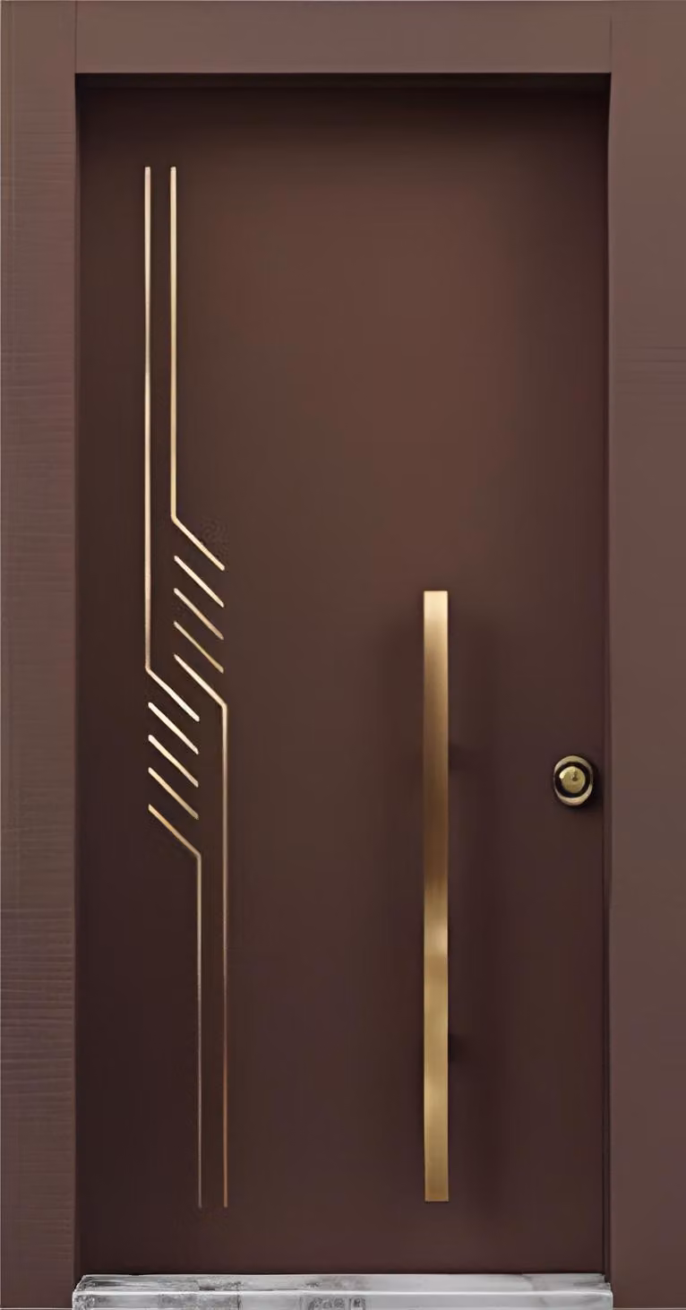 Gold-Braune Sicherheitstür Stilvolle Eingangstüren Robuste Hoteltür