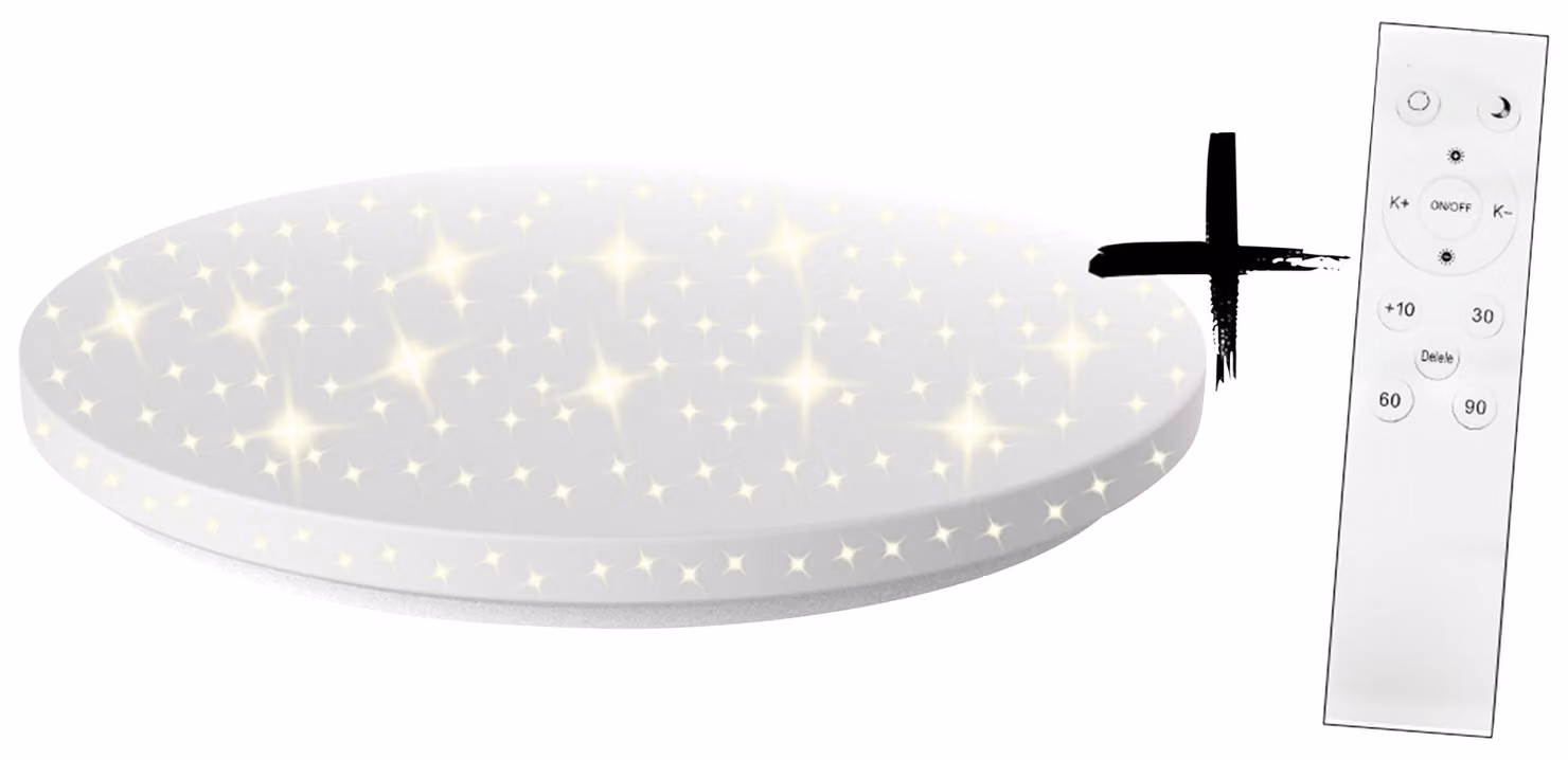 BLULAXA Plafoniera LED, Promina-S, cielo stellato, 18W, CCT + telecomando