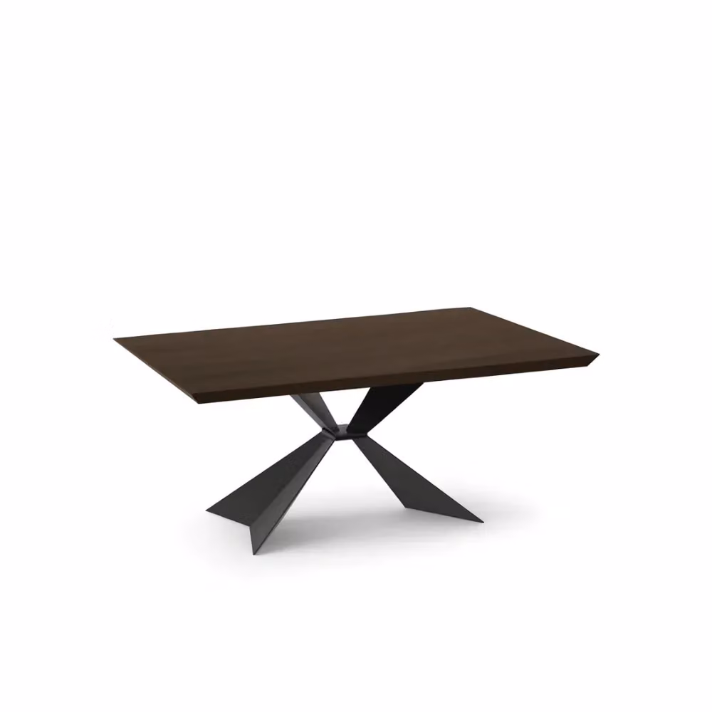 Tavolo da pranzo fisso Taurus in legno impiallacciato rovere termocotto e metallo Duzzle L: 160 cm, P: 90 cm – 2