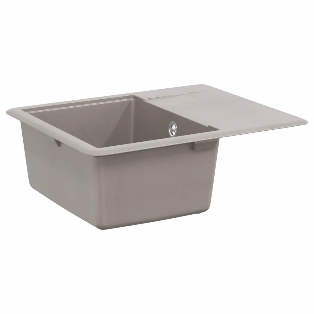 Lavello da appoggio in composito di granito vidaXL Grigio L: 56 cm x P: 46 cm – 2