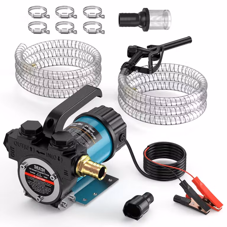 Pompe di trasferimento per gasolio - SL029 - 12 V - 49 l/min - Automatiche - Elettriche - Corpo in alluminio - Kit completo