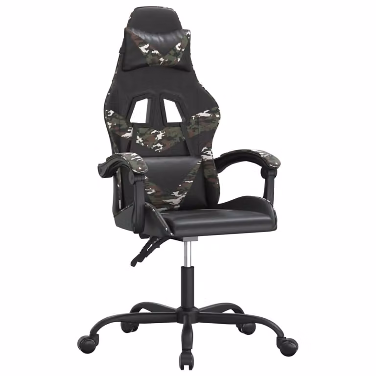 Sedia da Gaming Nero e Mimetico in Pelle finta