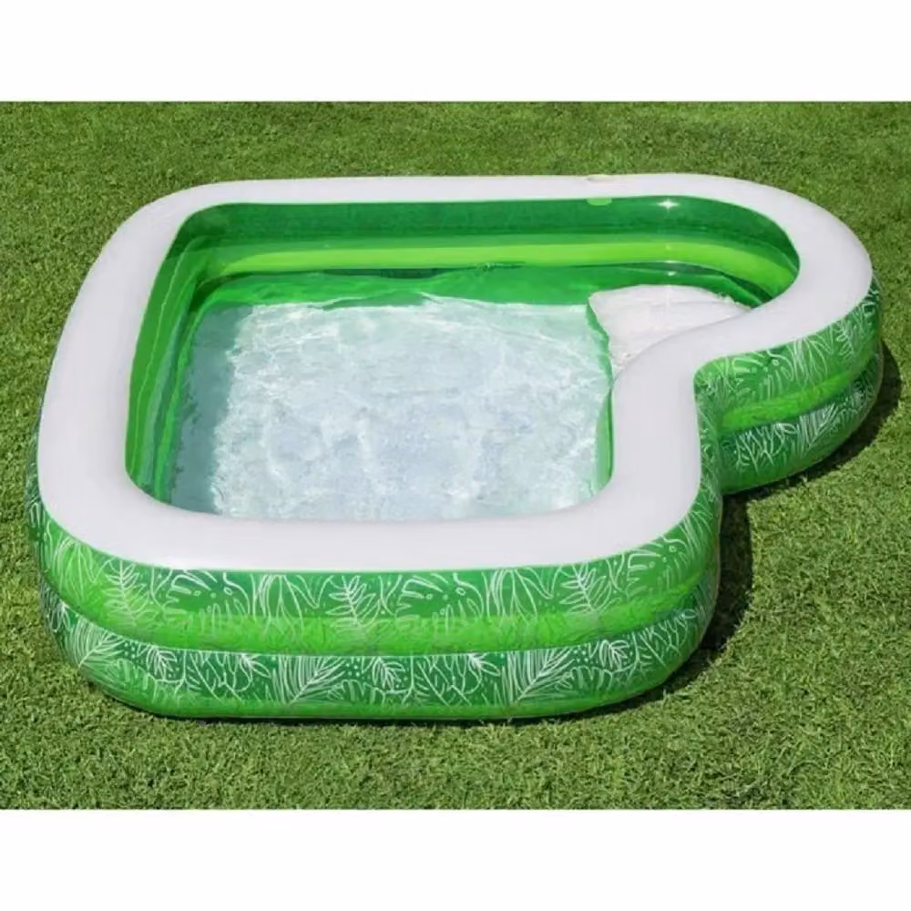 Piscina Gonfiabile Trade Shop Tropical Paradise Verde con Sedile L/P/H: 231 x 231 x 51 cm – 2