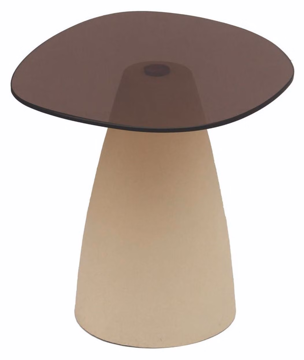 Tavolino Brix 50x43x40 cm acciaio vetro beige