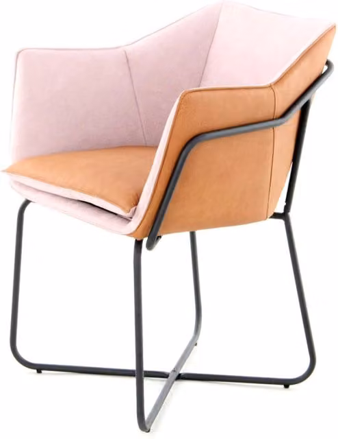 Poltroncina Lounge Marietta KENDRA HOME in ecopelle e metallo per il tuo soggiorno