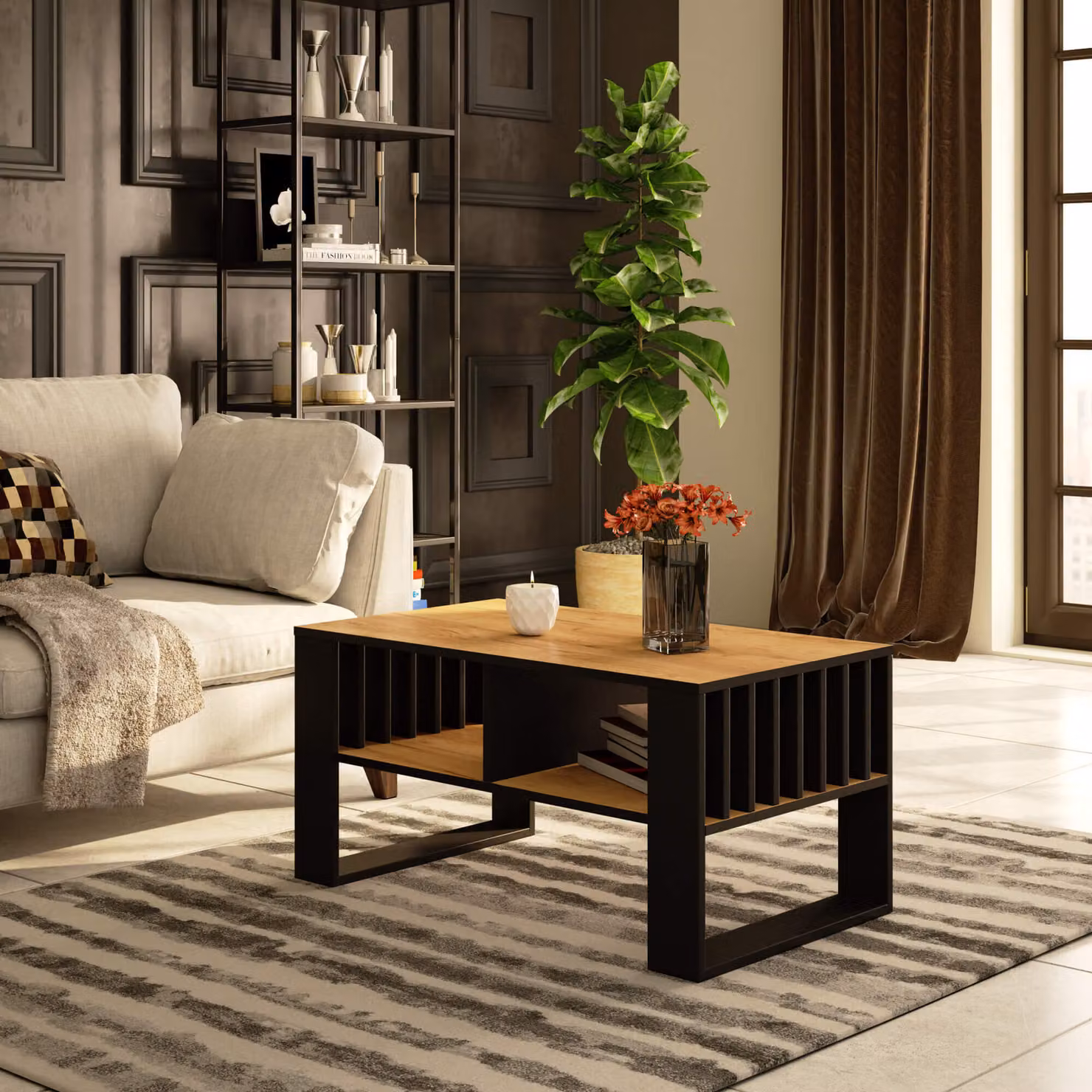 Tavolino da salotto in rovere Craft | 92 x 53 cm, idrorepellente, resistente ai graffi