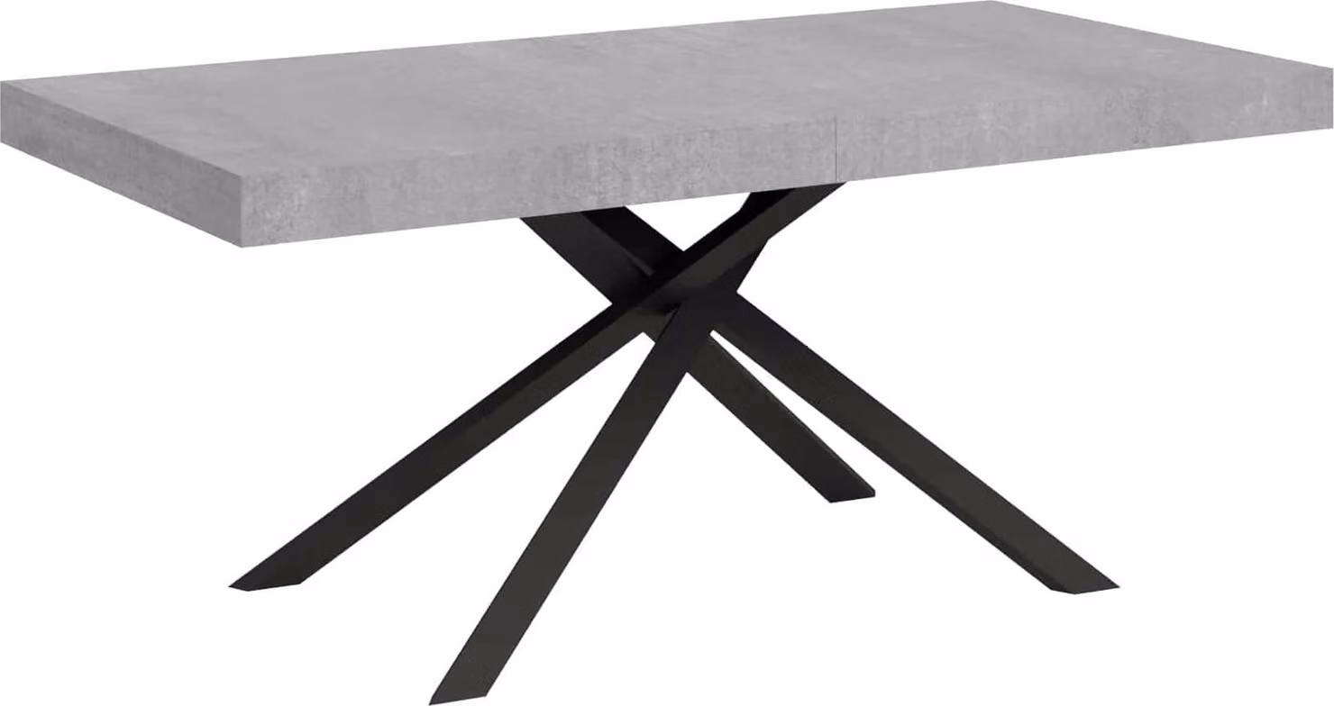 ITYHOME - Tavolo allungabile 180/440x90 cm Karida cemento gambe antracite