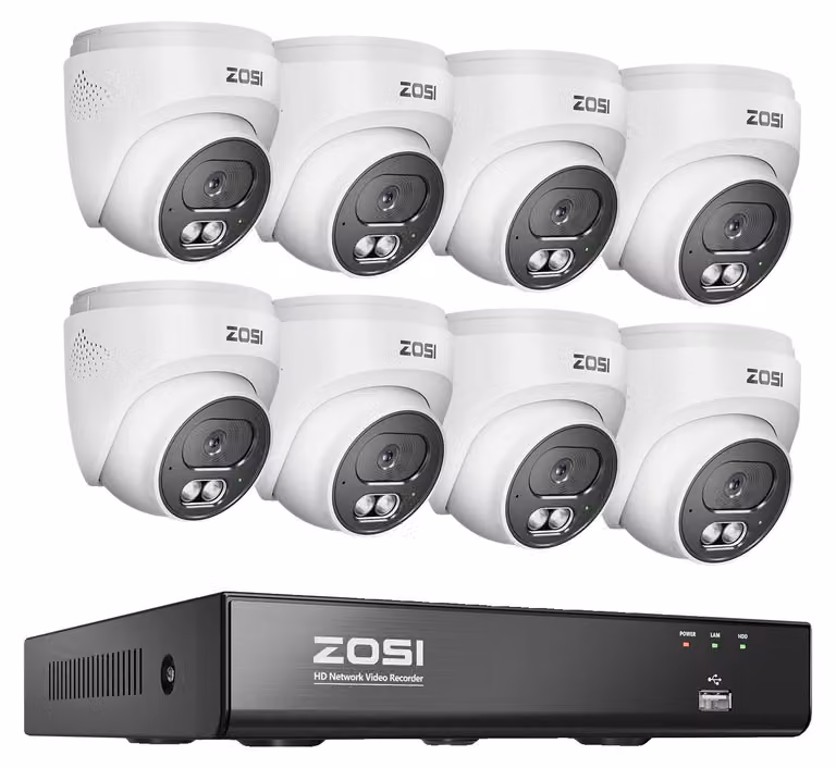 Sistema di telecamere di sicurezza CCTV, risoluzione 8MP, audio bidirezionale, 8 telecamere da 8MP, Nessuno