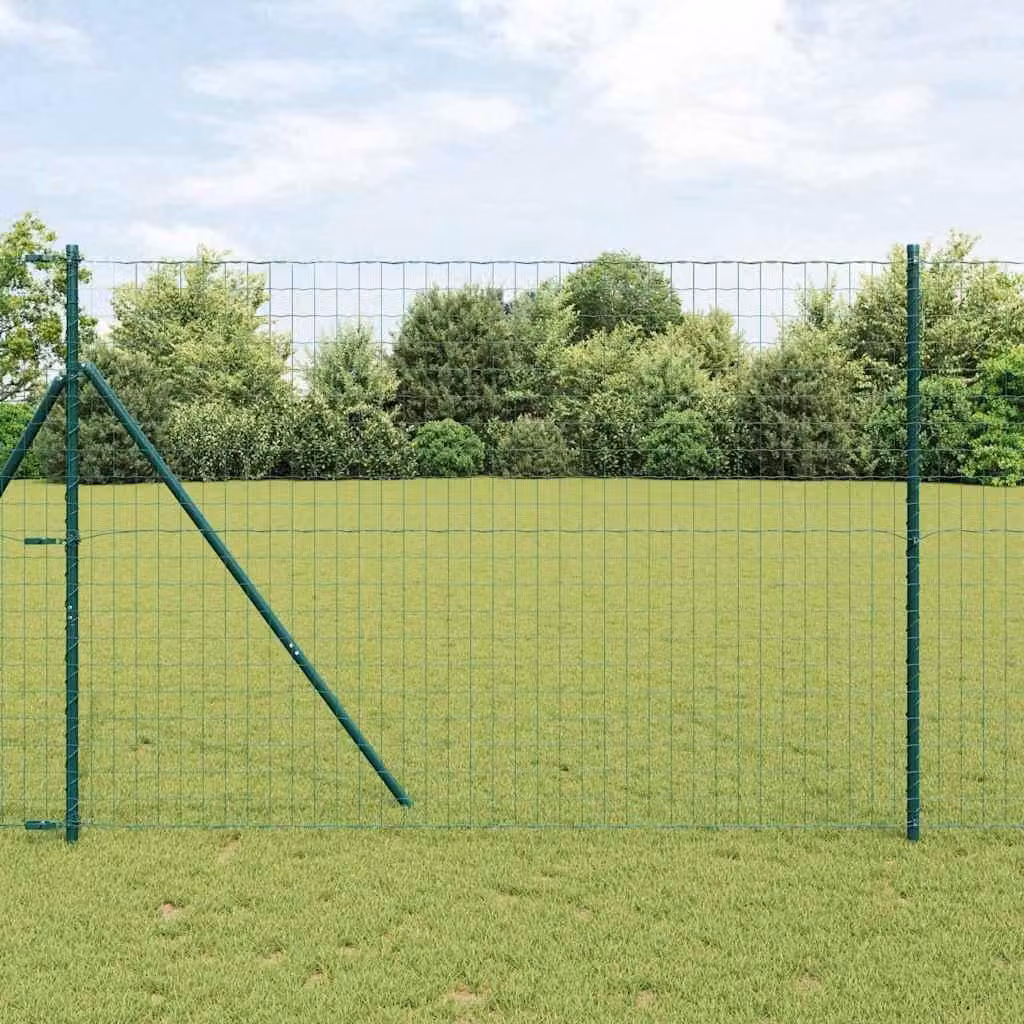 Maison Exclusive - Recinzione in ferro rivestito in PVC, verde, dimensioni 1,6 x 10 metri