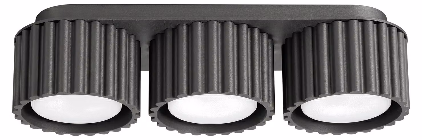 Plafoniera AURA 3 nera Gx53 3xGx53 10W in alluminio 8x10x32,5 cm Sollux Lighting