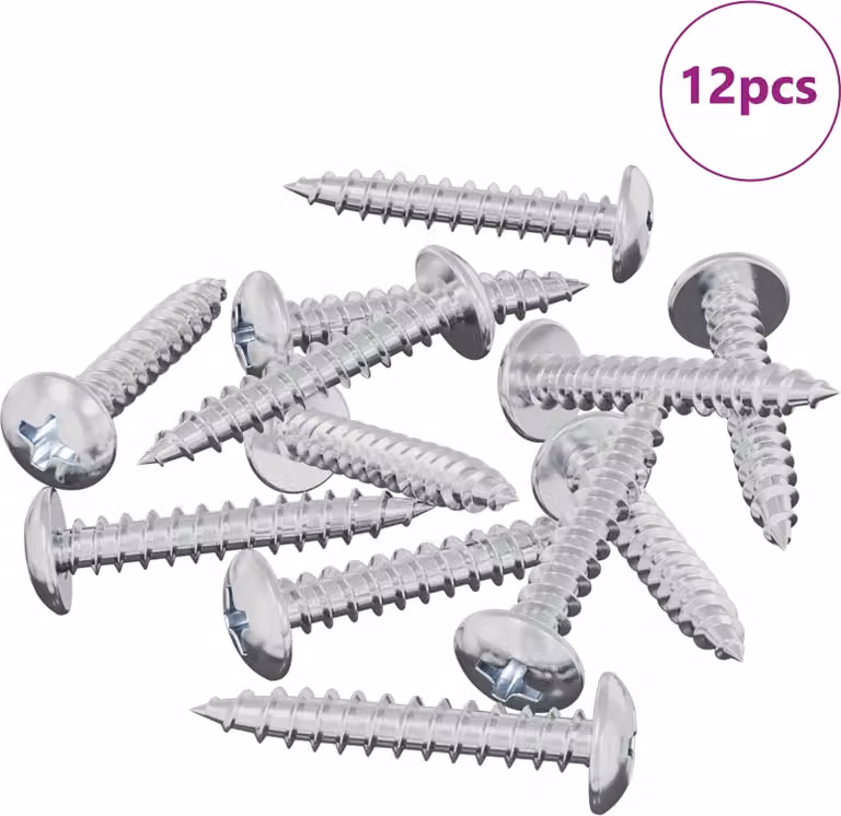 Chiodo autofilettante 12 pcs Zincato 4 x 25 mm Acciaio
