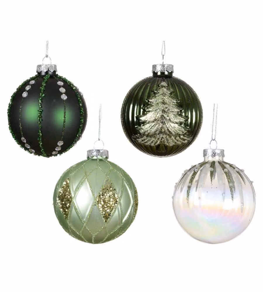 Decoris Pallina Natalizia in Vetro - Brillante ed Elegante - 8cm