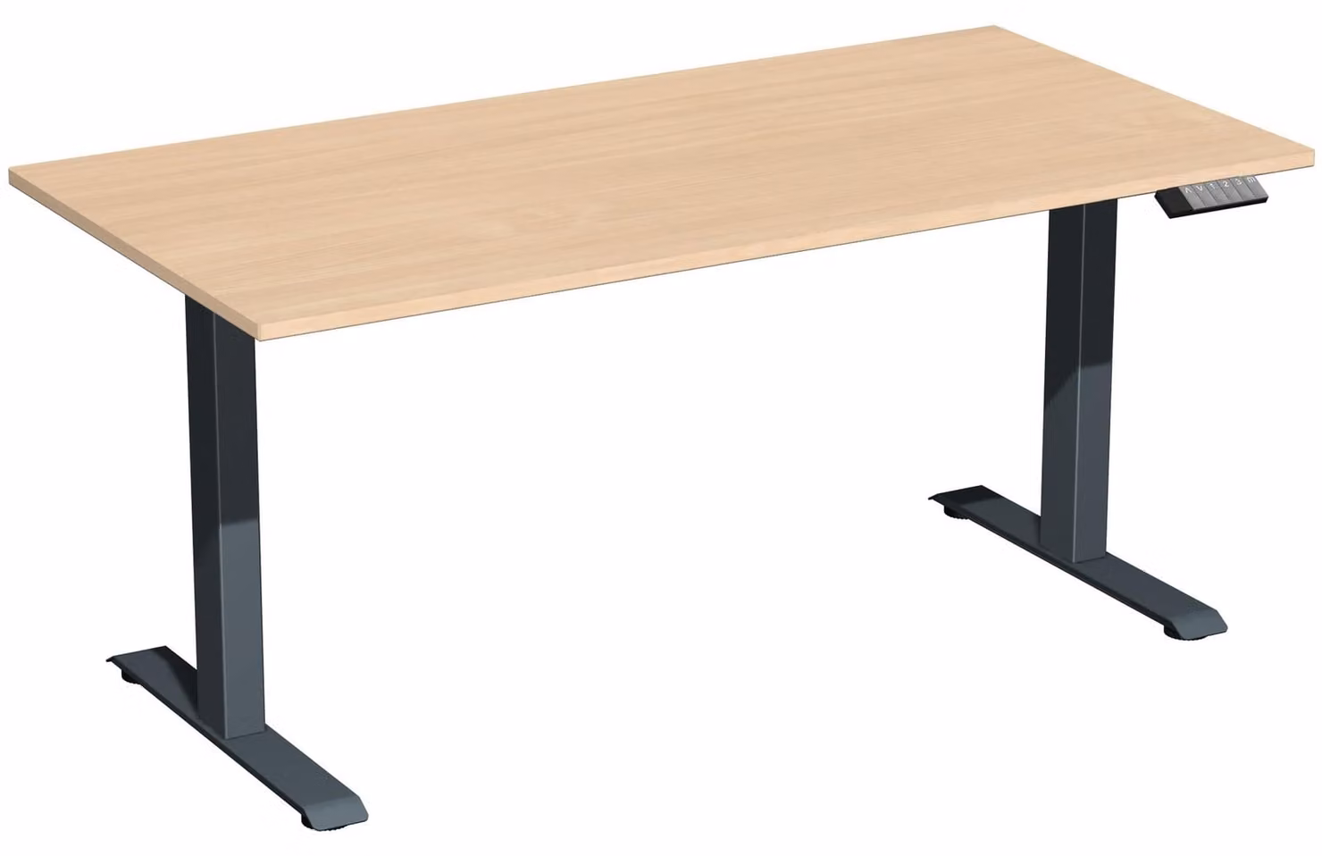 Tavolo Elevate Plus 1600x800x630-1280mm antracite/faggio