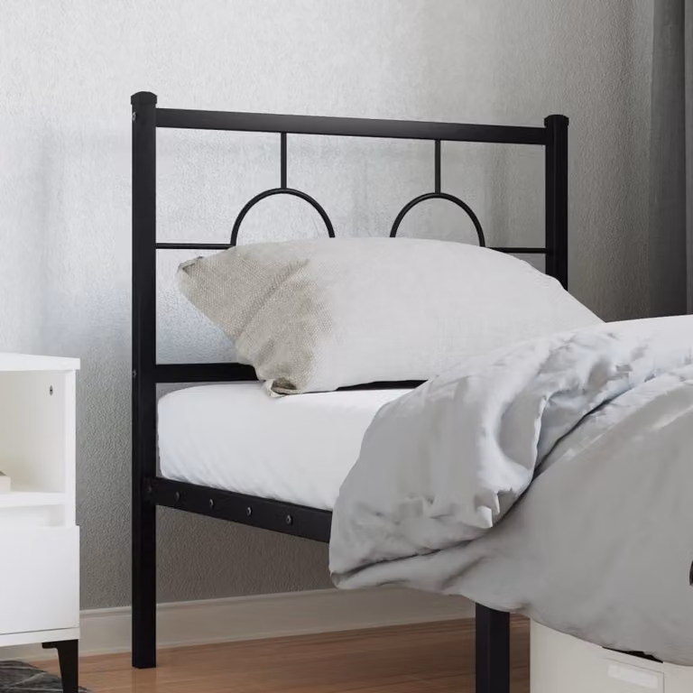 vidaXL Testiera di Ricambio in Metallo Nero per Letto 80x190 cm