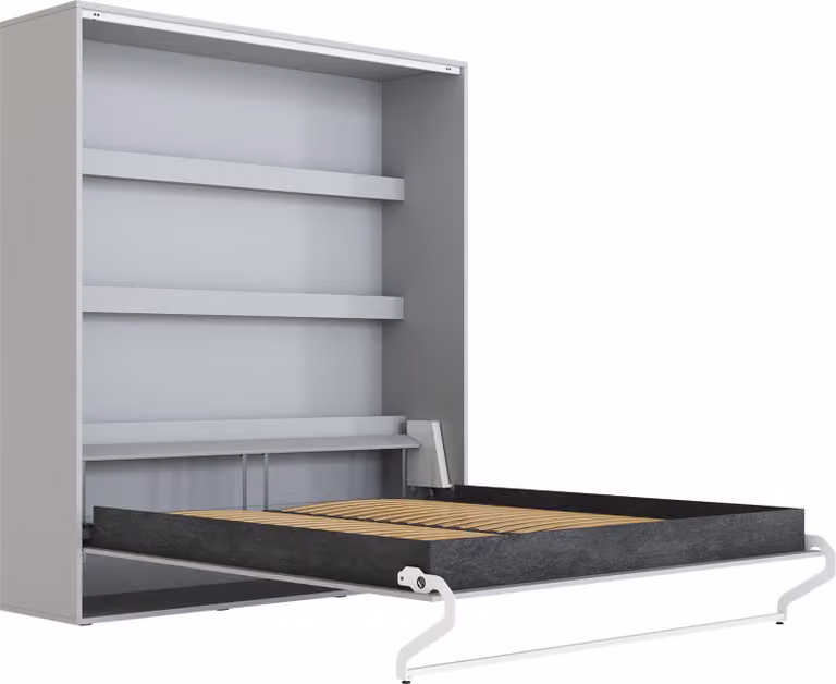 Letto a scomparsa 180x200 verticale M3 profondità 55cm Grigio perla