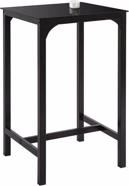 Tavolo da cucina e giardino moderno Simpletrade con piano in vetro trasparente e struttura nera L/P/H: 60 x 60 x 75 cm