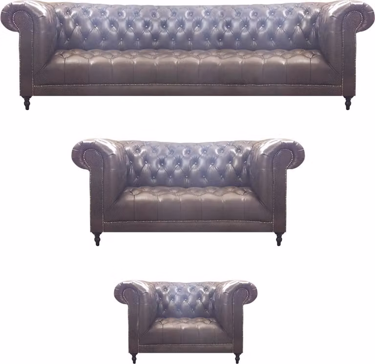 Chesterfield Luxus Komplett 3tlg Wohnzimmer Sofagarnitur Polstermöbel 4+2+1