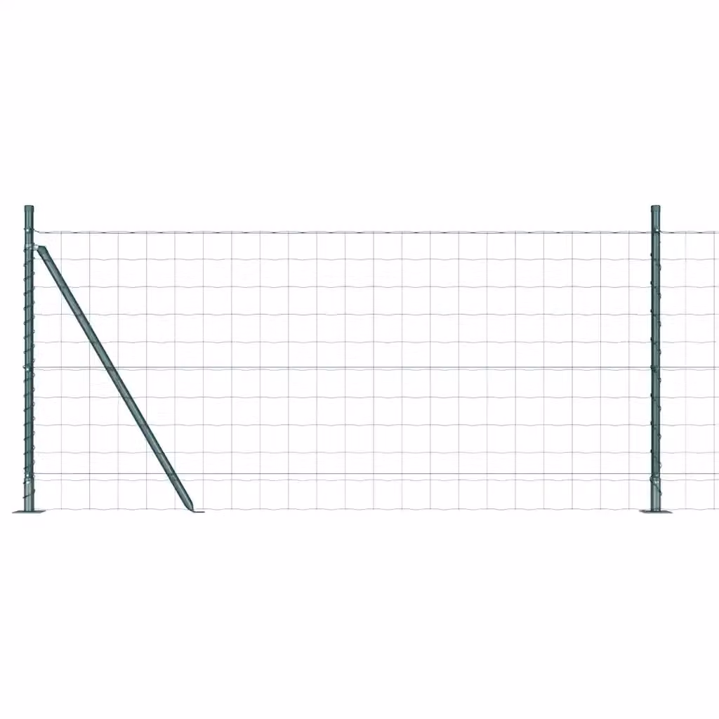 Recinzione Euro vidaXL in acciaio rivestito in PVC verde con base per montaggio superficiale L: 25 m, H: 0,8 m – 2