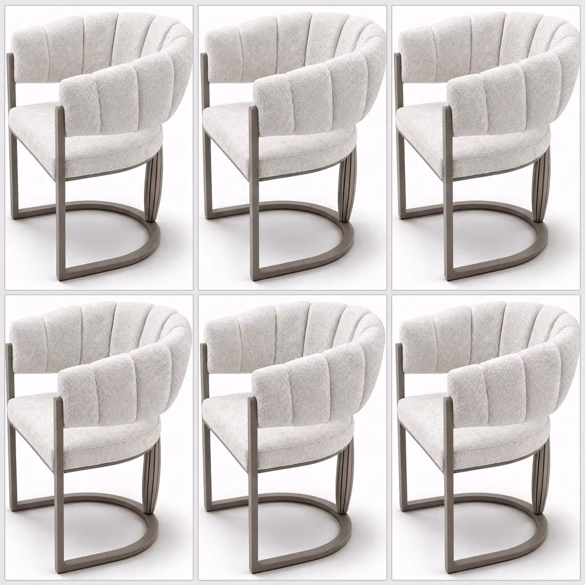 6 sedie da pranzo, confortevoli, bianche, di design, eleganti e moderne