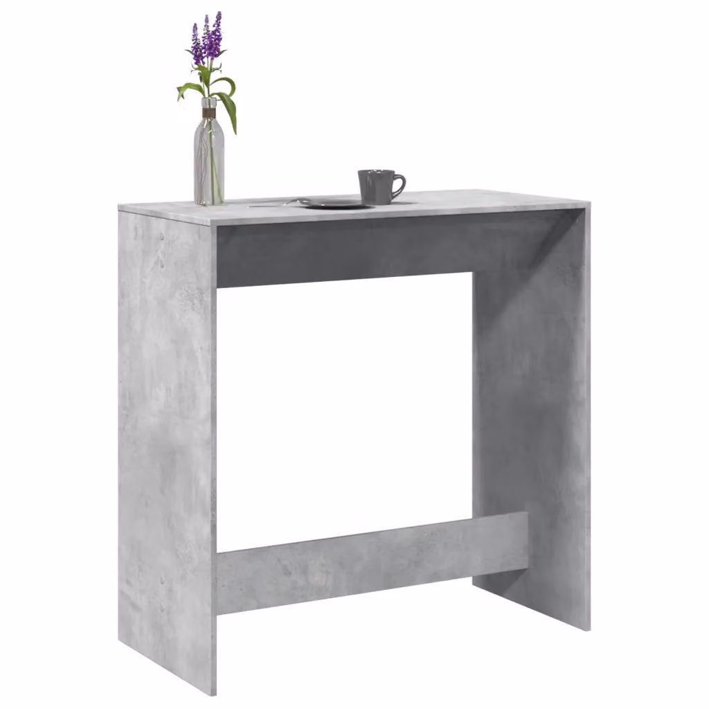 vidaXL Tavolo da Bar Moderno Grigio in Legno Multistrato e MDF, L: 102 cm, P: 50 cm, H: 103,5 cm