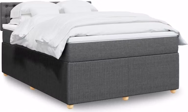 Maison Exclusive - Giroletto a Molle con Materasso Grigio Scuro 140x200cm Tessuto