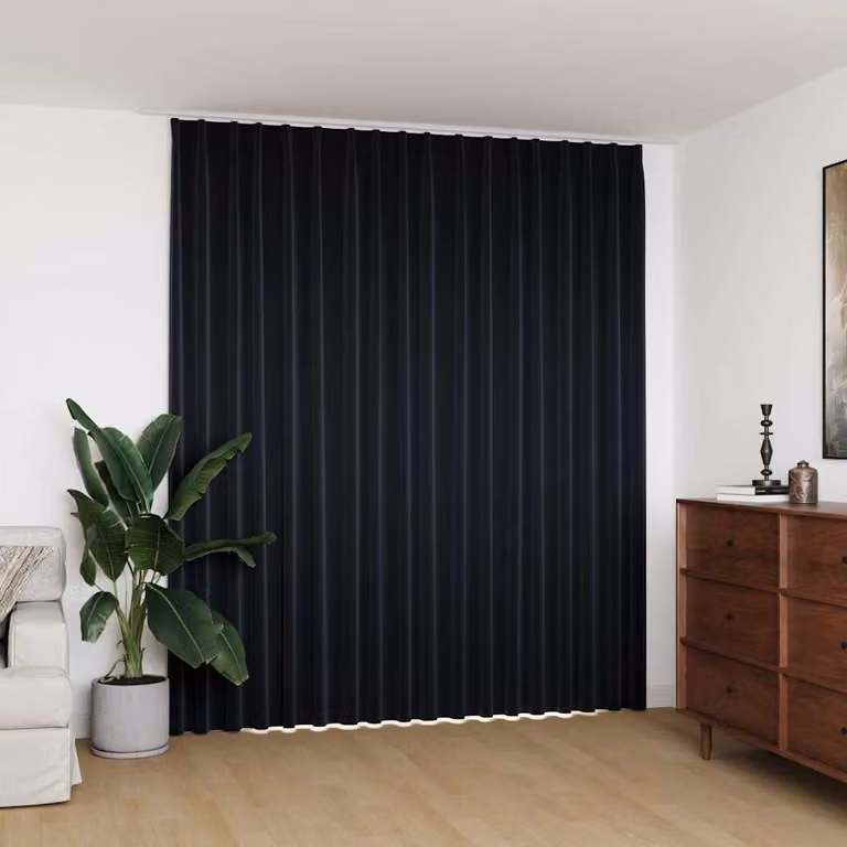 Tenda oscurante vidaXL nera con ganci, L: 290 cm, H: 245 cm