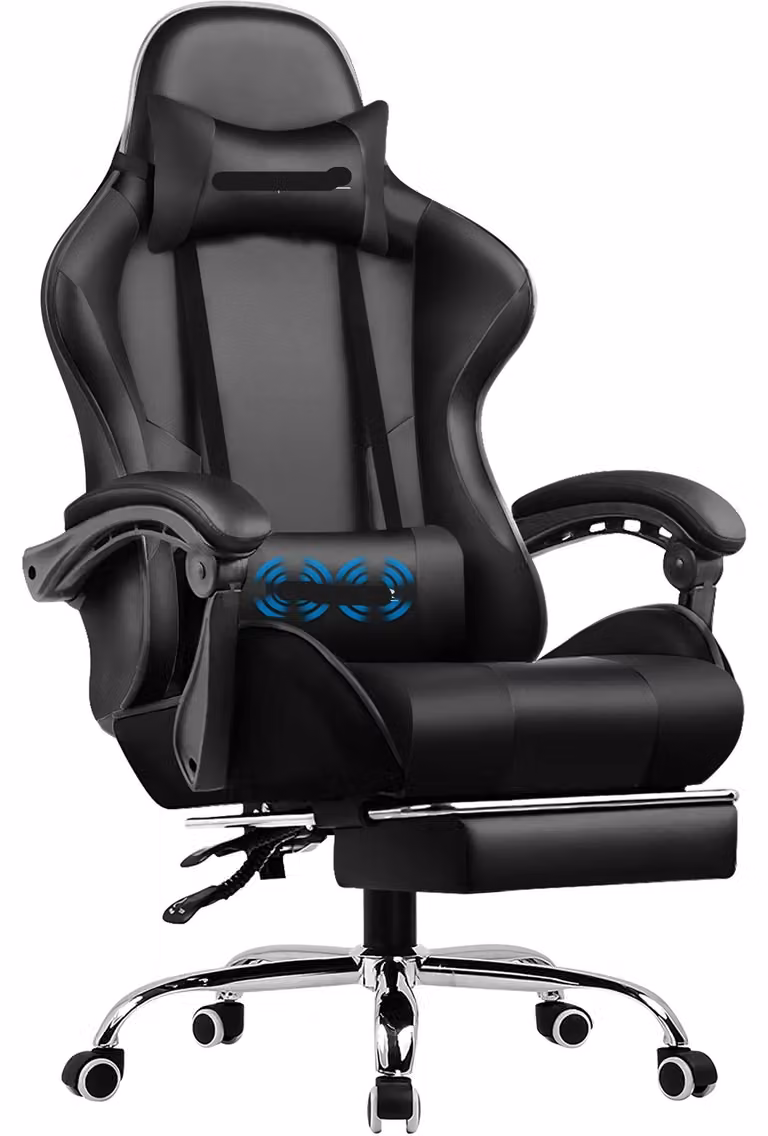 Sedia da gaming - Sedia da ufficio - Sedia massaggiante - Sedia ergonomica - Poggiapiedi - Funzione massaggio